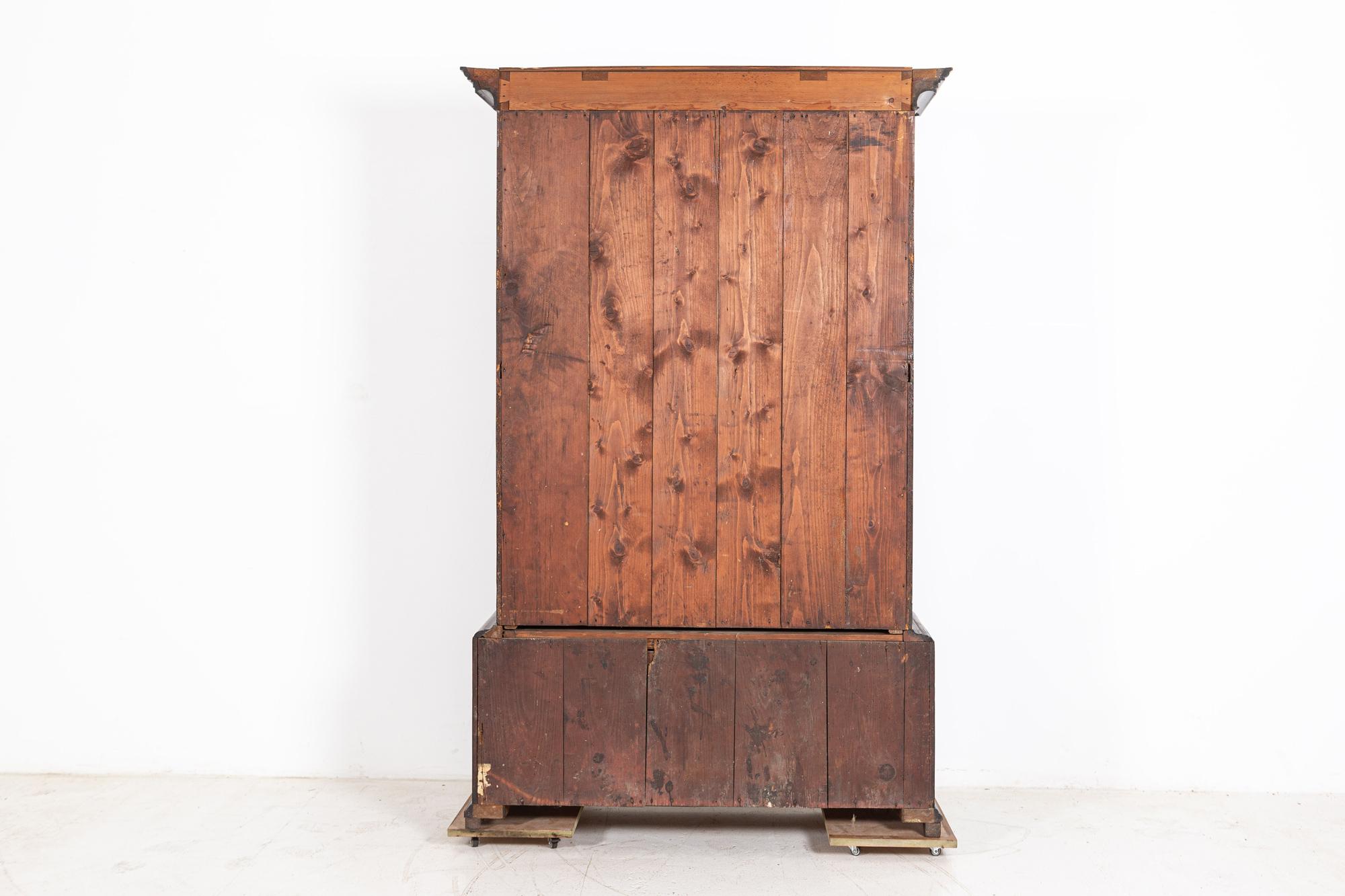 Early 19thC English Mahogany Glazed Bookcase For Sale 11