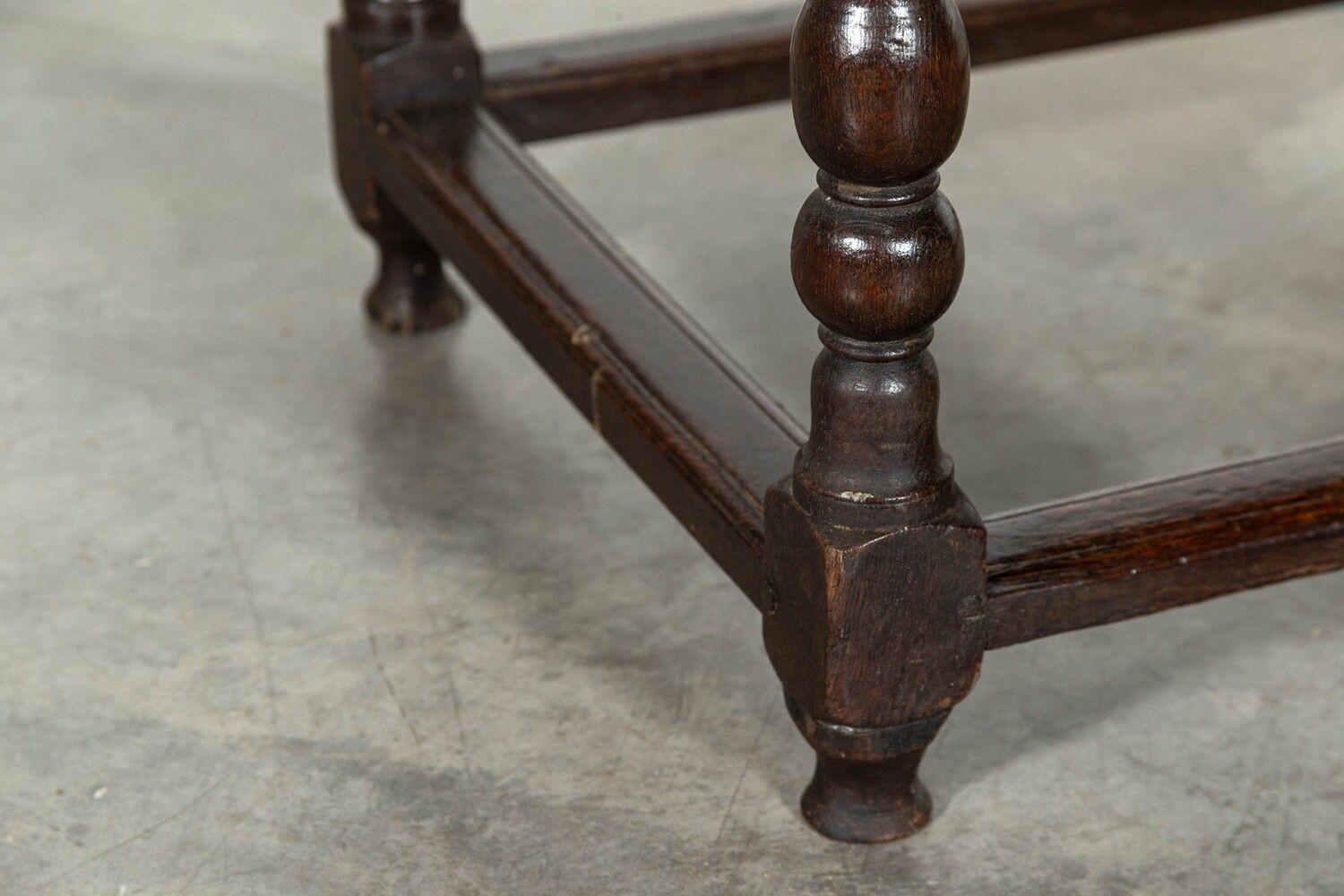 Early 19thC English Vernacular Oak Hall Table For Sale 9