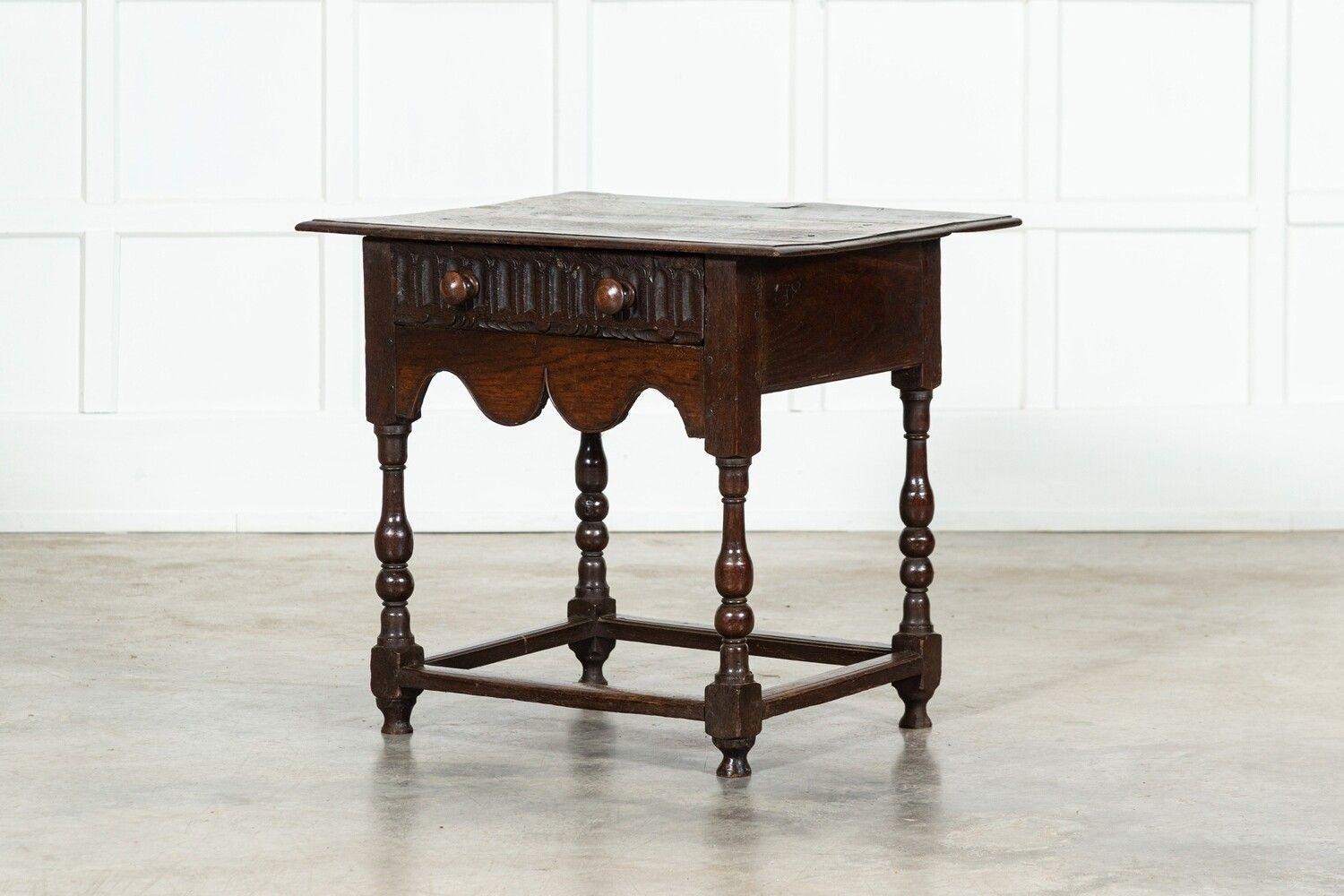 19th Century Early 19thC English Vernacular Oak Hall Table For Sale