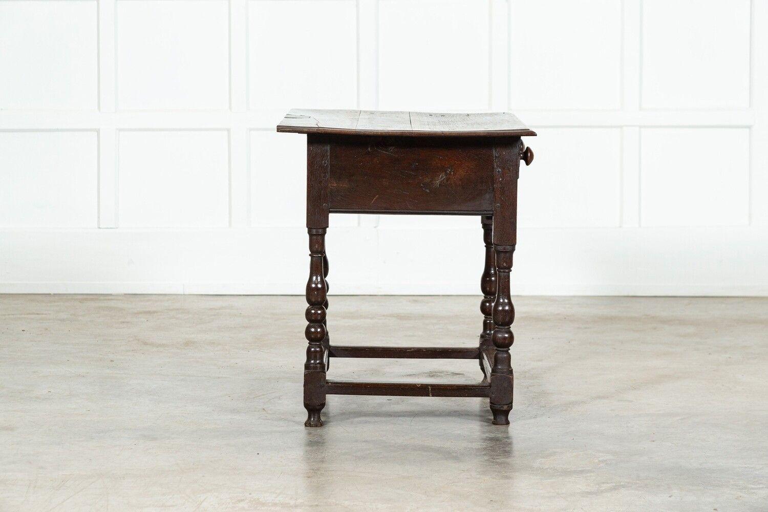 Early 19thC English Vernacular Oak Hall Table For Sale 1