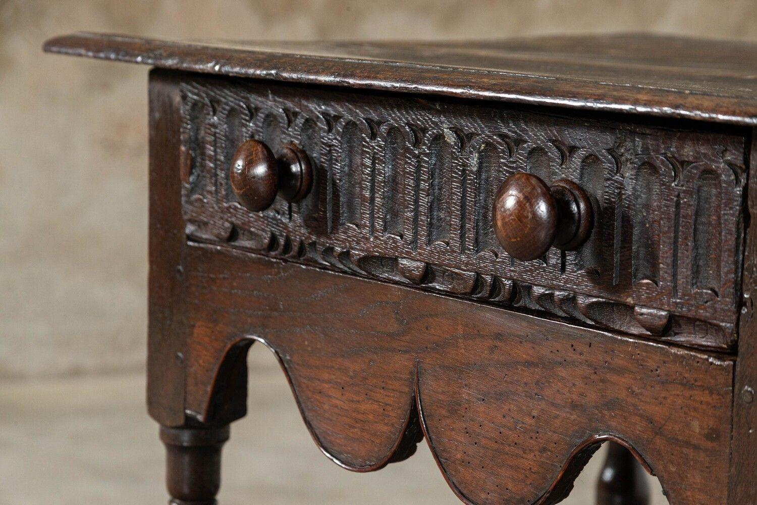 Early 19thC English Vernacular Oak Hall Table For Sale 2