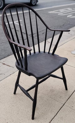 Early 19Thc Extended Arm Original Painted Windsor Chair