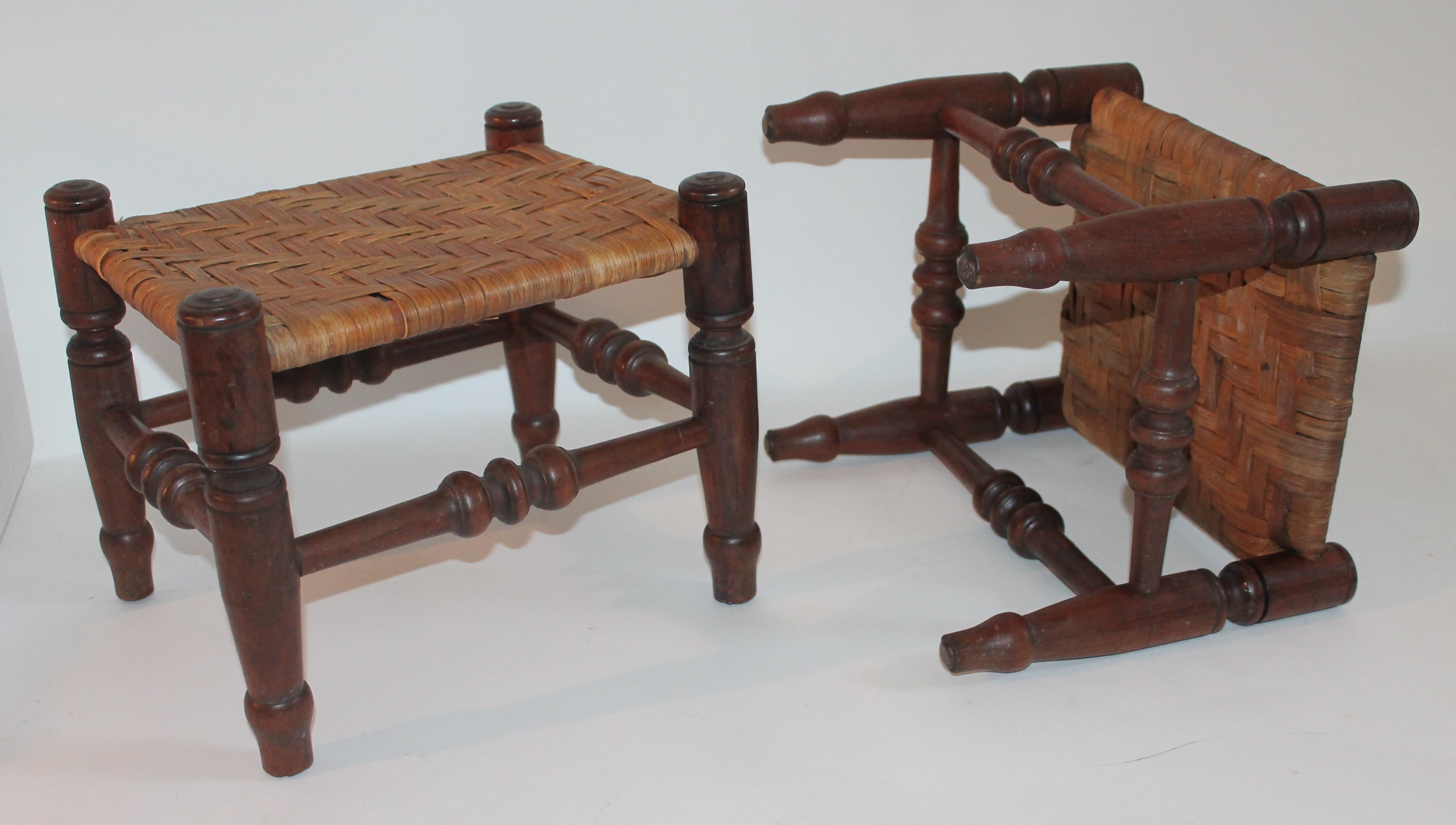 American Early 19th Century Foot Stools, Pair