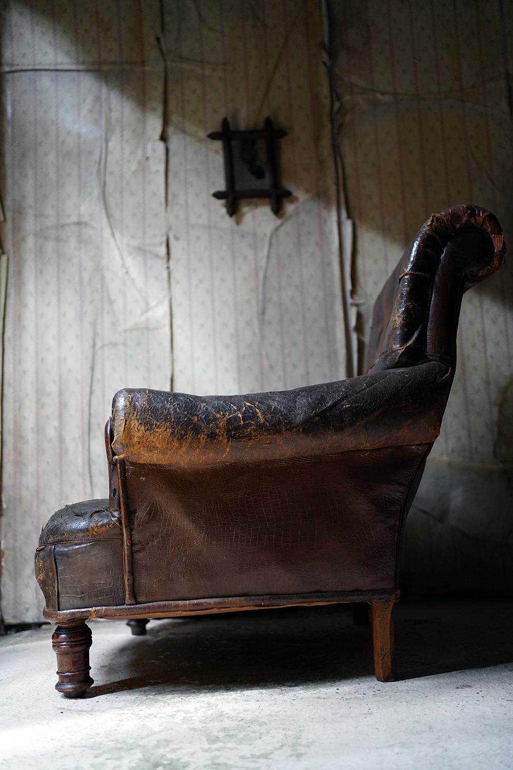Early 19thC French Crocodile Leather Armchair, c.1830 For Sale 5