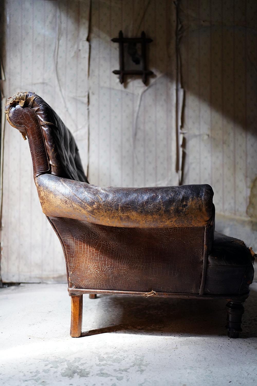 Early 19thC French Crocodile Leather Armchair, c.1830 For Sale 7