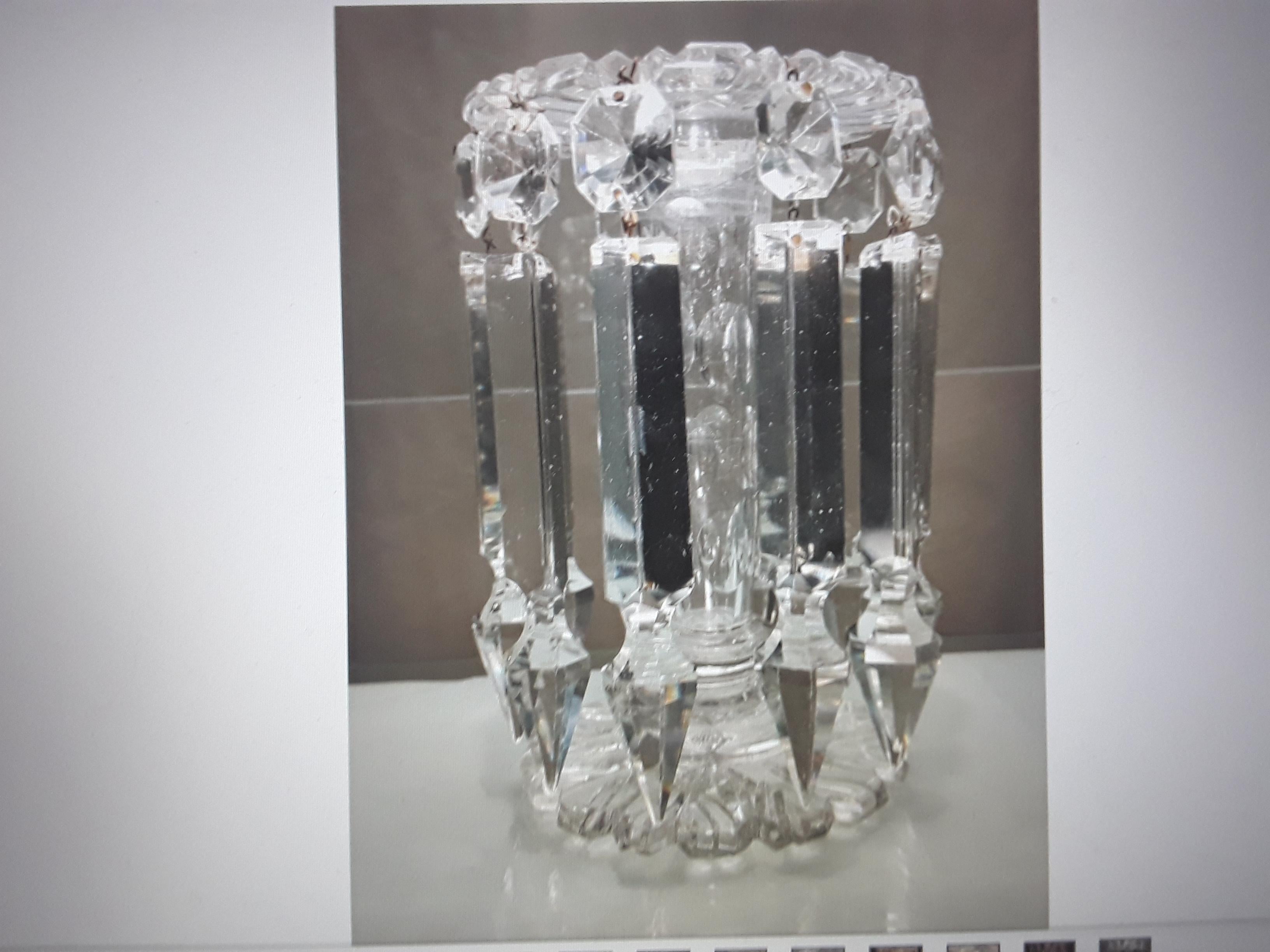 Early 19thc Georgian Cut Crystal Candle Holder/ Luster/ Girandole For Sale 6