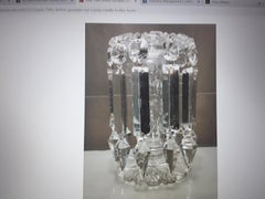 Early 19thc Georgian Cut Crystal Candle Holder/ Luster/ Girandole