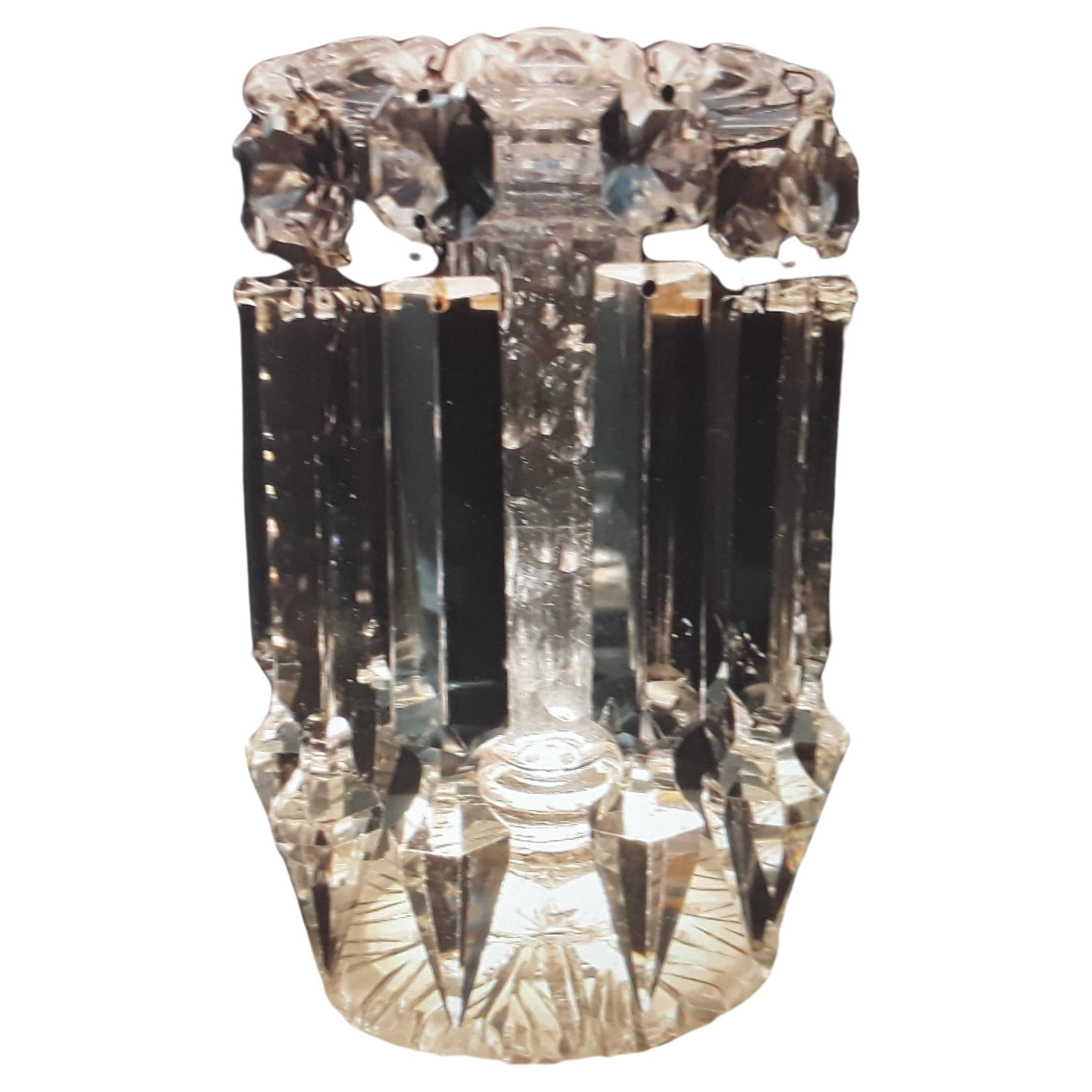 Early 19thc Georgian Cut Crystal Candle Holder/ Luster/ Girandole For Sale