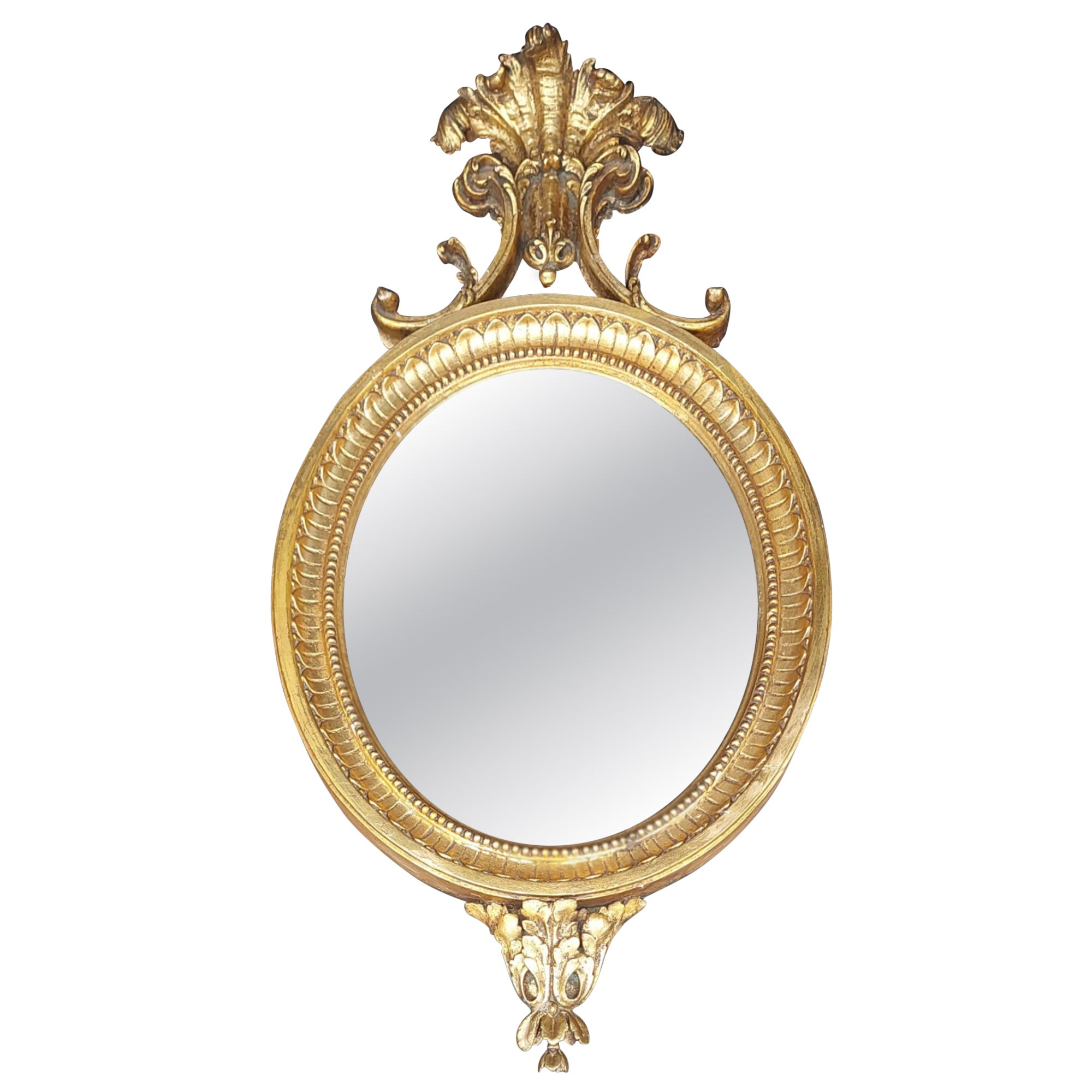 Early 19thC Giltwood & Gesso Wall Mirror For Sale