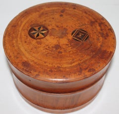 Early 19Thc Hand Carved Wood Canister