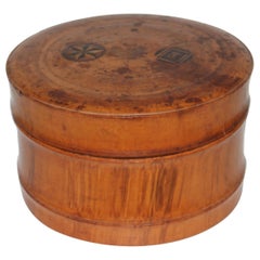 Early 19Thc Hand Carved Wood Canister