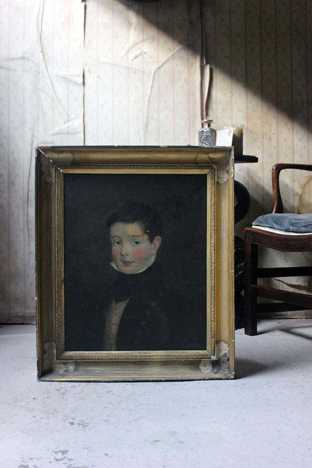 Early 19th Century Irish School Oil on Board of a Young Boy, circa 1810-1825 10