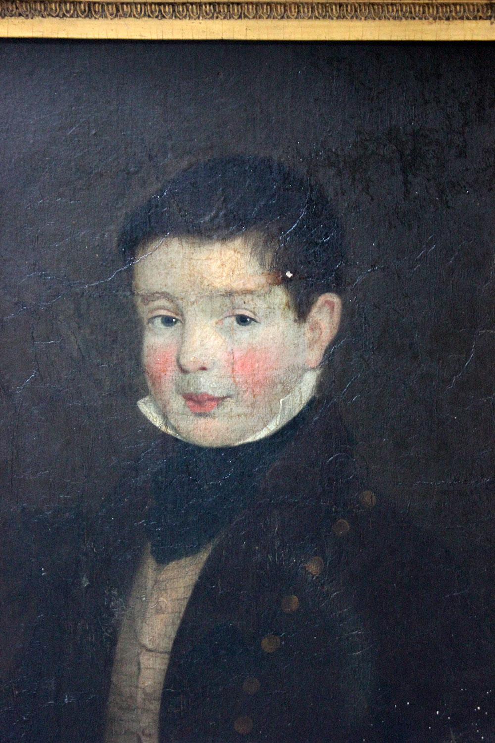 Early 19th Century Irish School Oil on Board of a Young Boy, circa 1810-1825 1