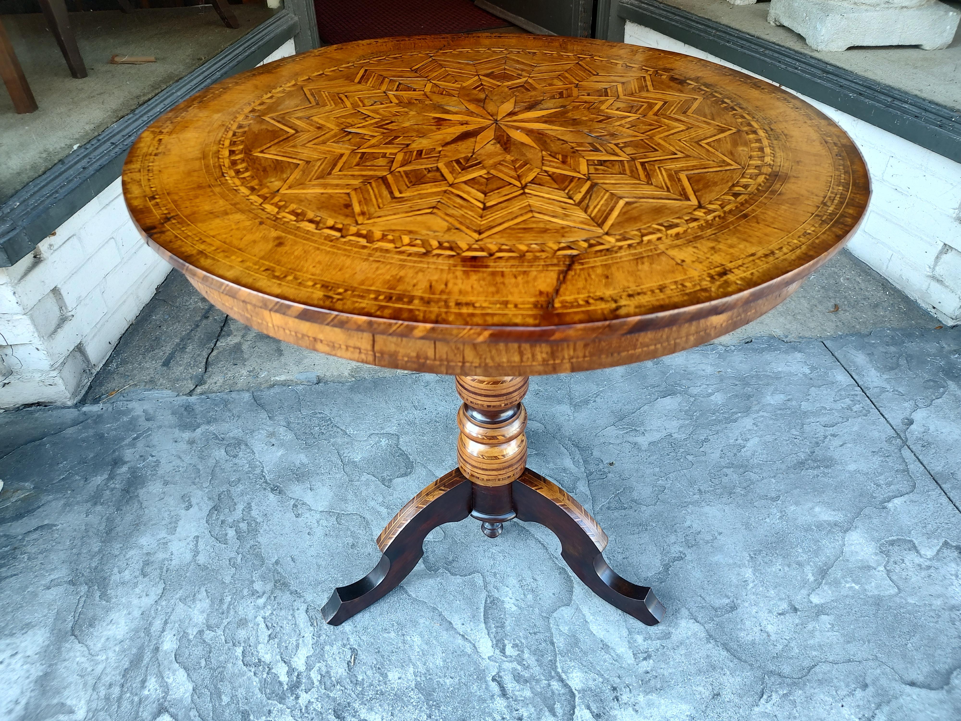 Early 19thc Italian Sorrento Table with Inlaid Marquetry   9