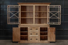 Early 19th C Large English Pine Astral Glazed Cabinet