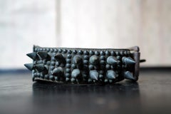 Early 19thC Leather & Bronze Studded Dog Collar Edward P. Clanton