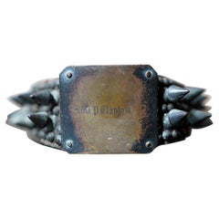 Early 19thC Leather & Bronze Studded Dog Collar Edward P. Clanton