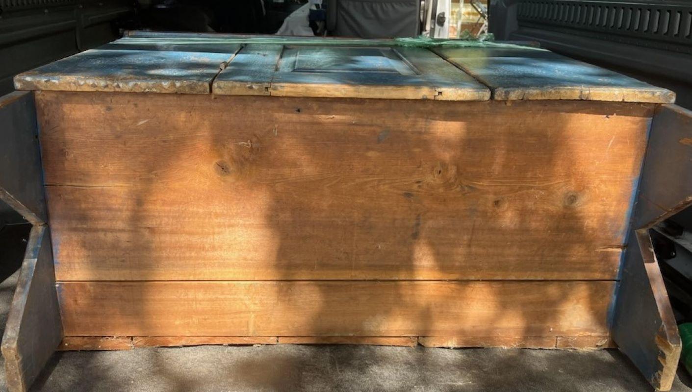 Early 19Thc Original Blue Painted Step Back Pewter Cupboard For Sale at ...