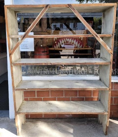Early 19th C Original Grey Painted Shelf