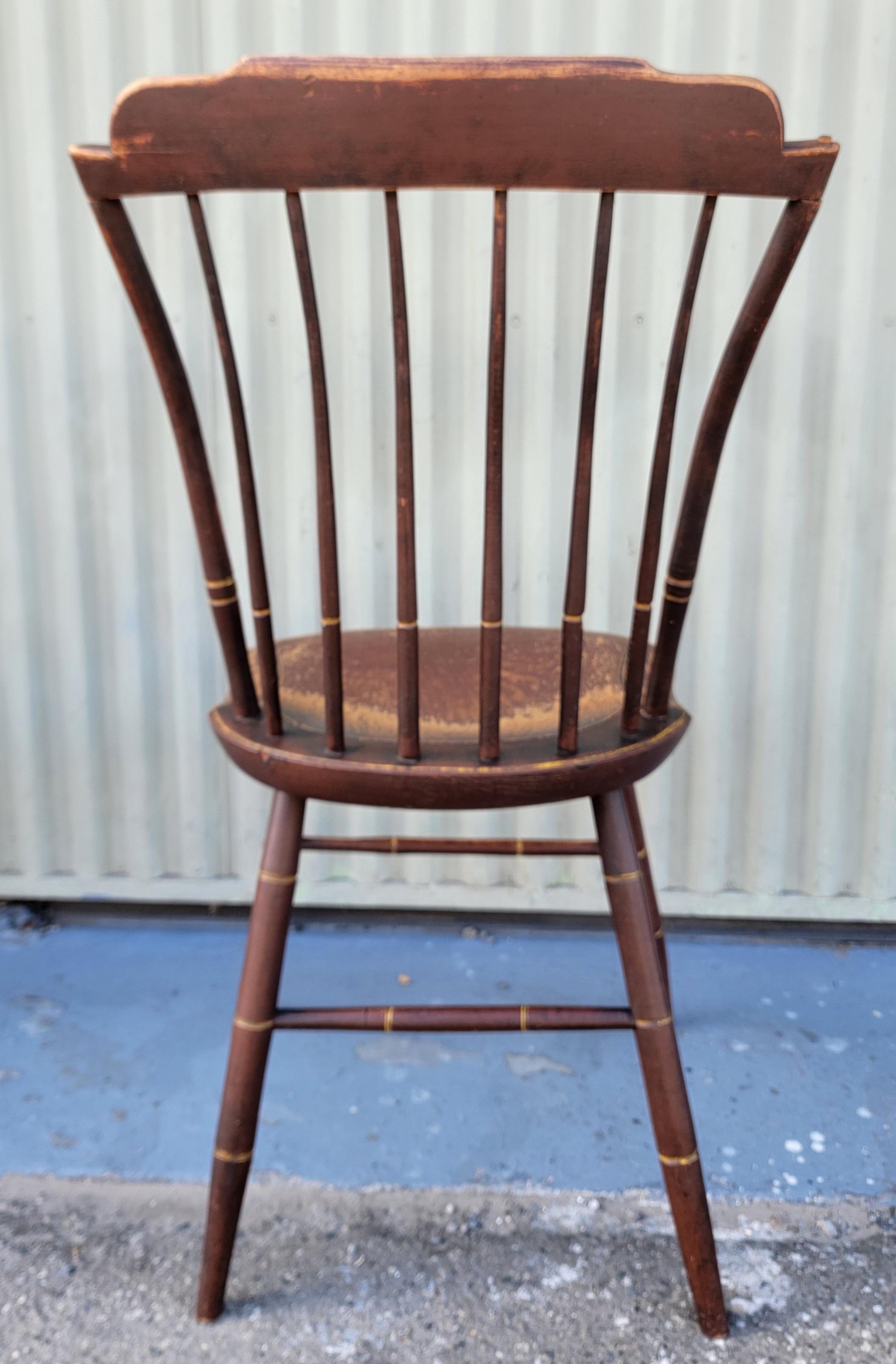 Adirondack Early 19Thc Original Paint Decorated Windsor Chairs For Sale