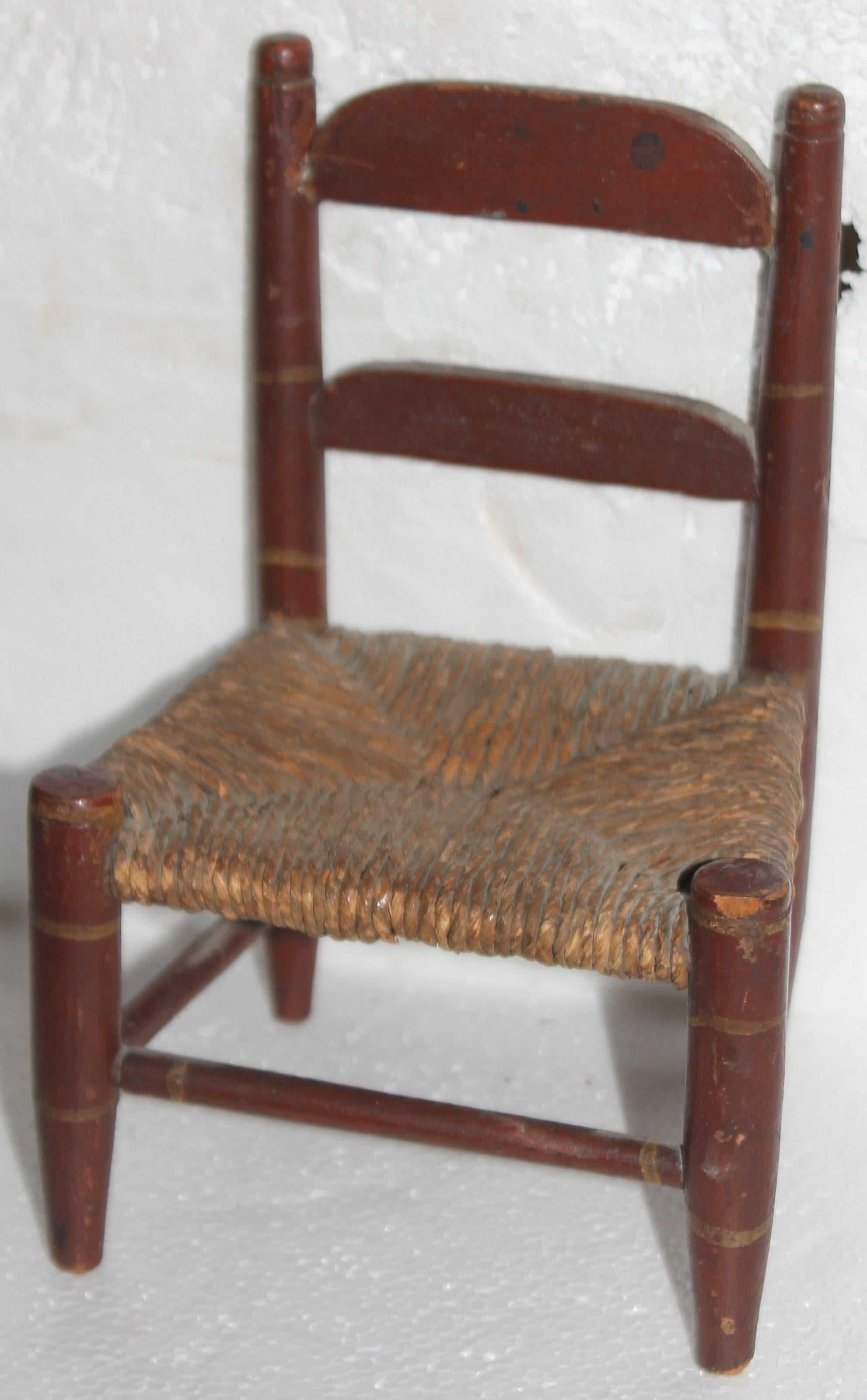 Country Early 19thc Original Painted Miniature Chair For Sale