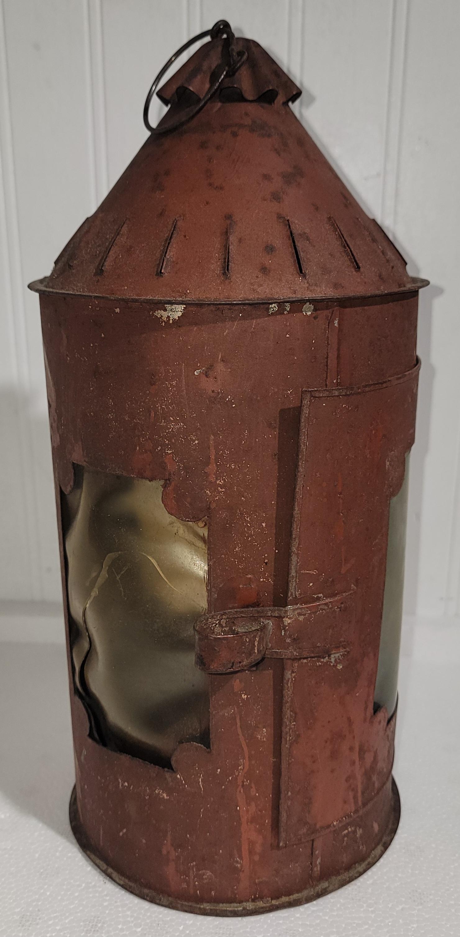 This very early punched tin original red painted and hand written names painted on the surface & illegible name or script.The condition is very good.