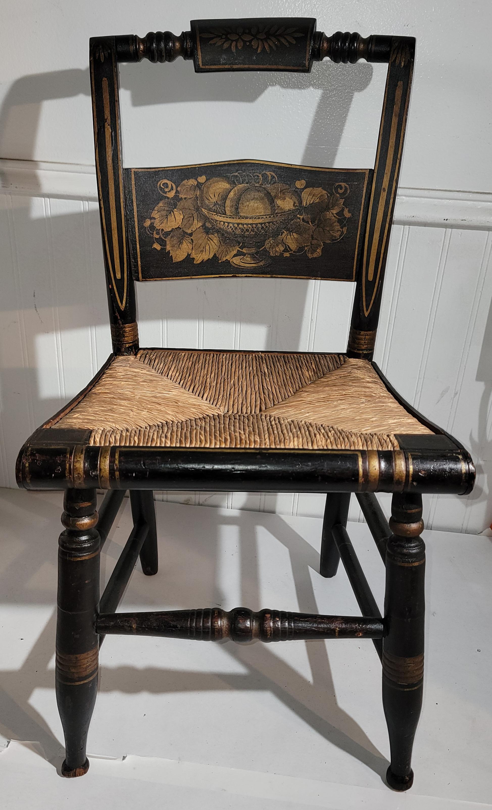 American Early 19Thc Original Stenciled Hitchcock Child's Chair For Sale