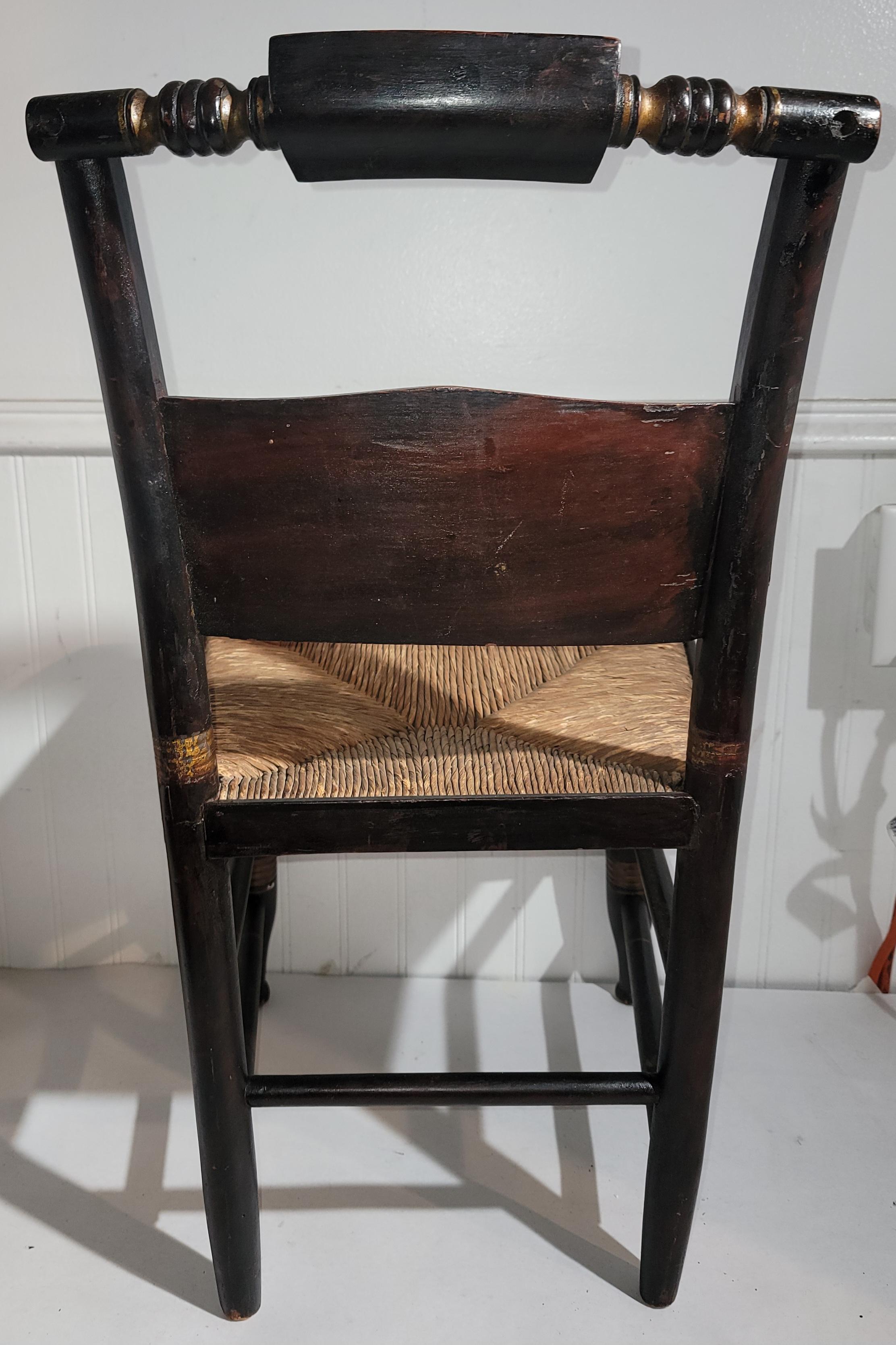 19th Century Early 19Thc Original Stenciled Hitchcock Child's Chair For Sale