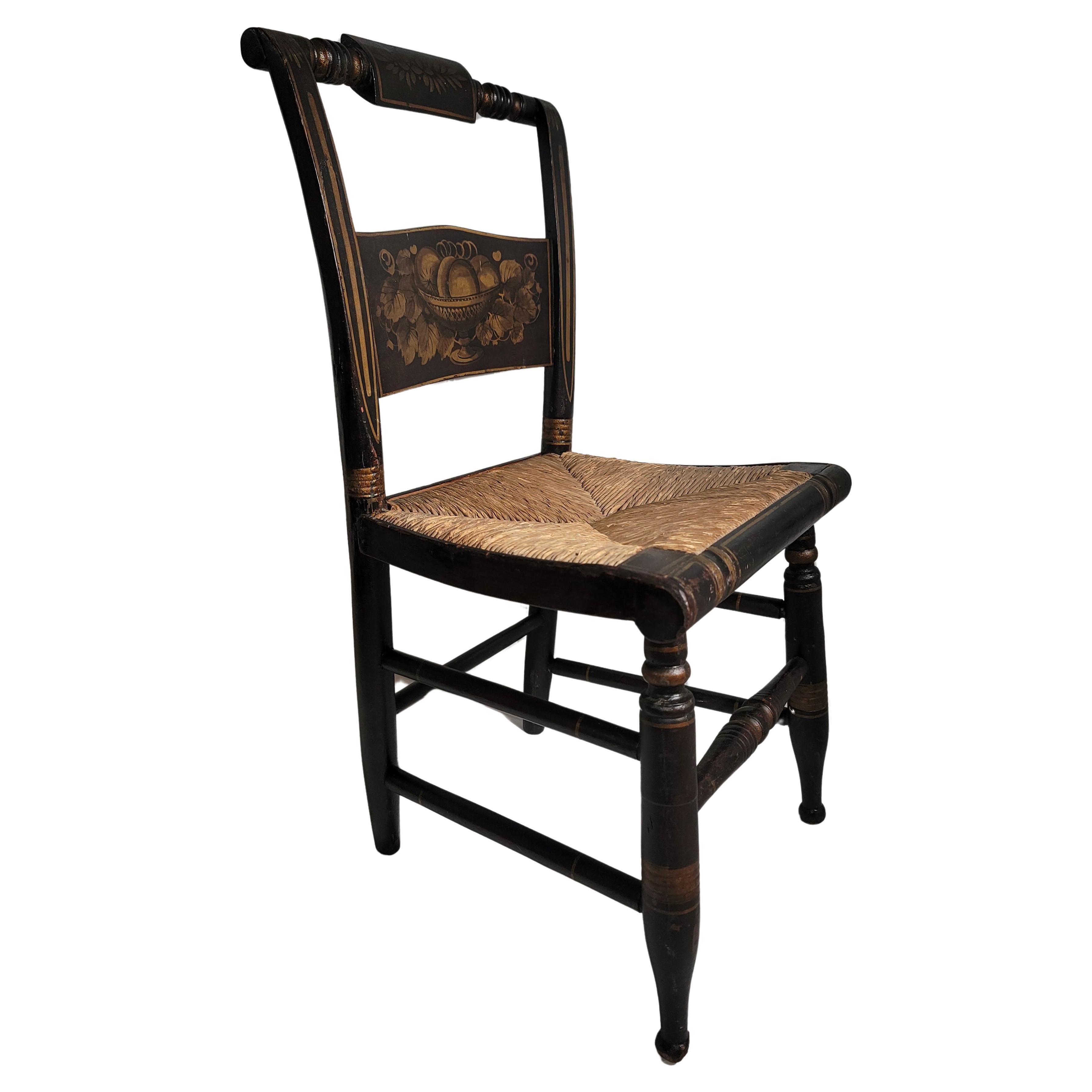 Early 19Thc Original Stenciled Hitchcock Child's Chair For Sale