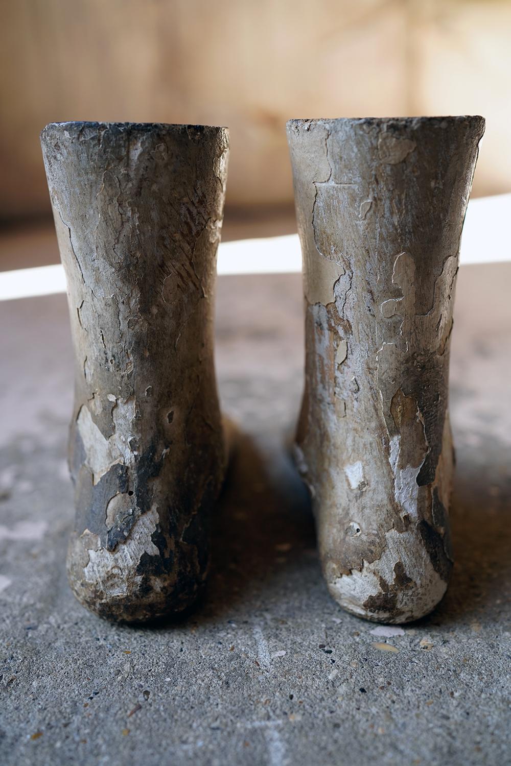 Early 19thC Pair of Carved Pine & Painted Gesso Mannequin Feet 13