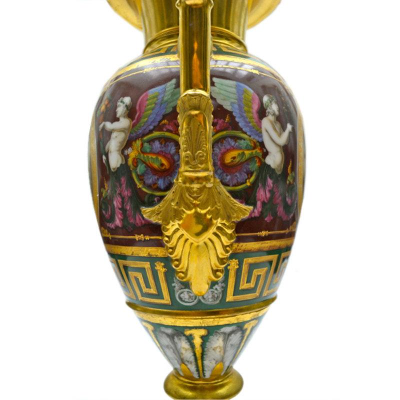 Empire Early 19th Century Paris Porcelain Urn For Sale