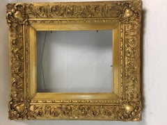 Early 19thc Petite Baroque Giltwood French Picture Frame