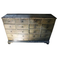 Early 19th Century Regency Period Painted Pine Bank of Eighteen Drawers