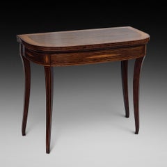 Early 19thC Regency Rosewood & Satinwood Inlaid Card Table
