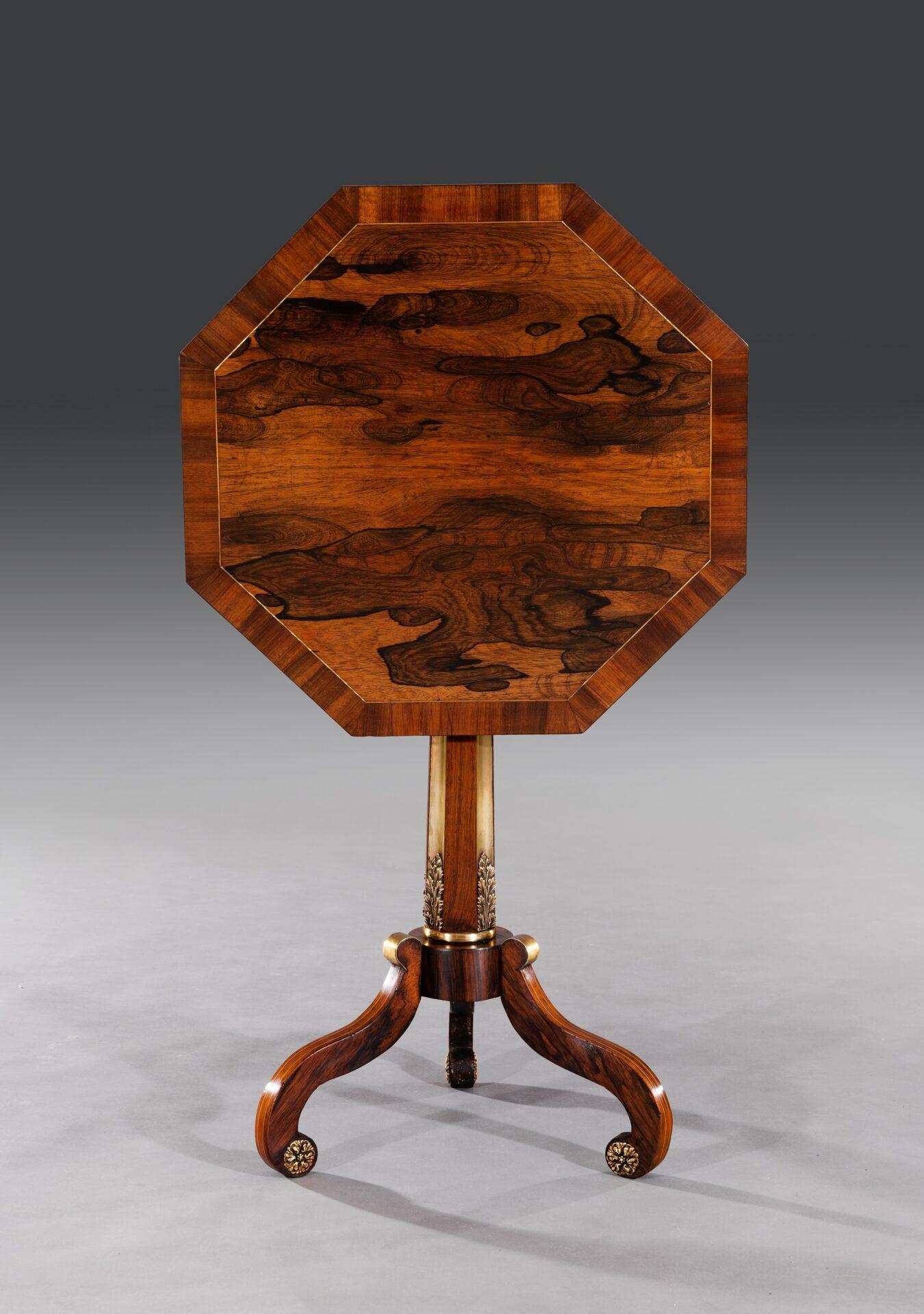 Regency Early 19thC Rosewood Octagonal Tilt-Top Table
