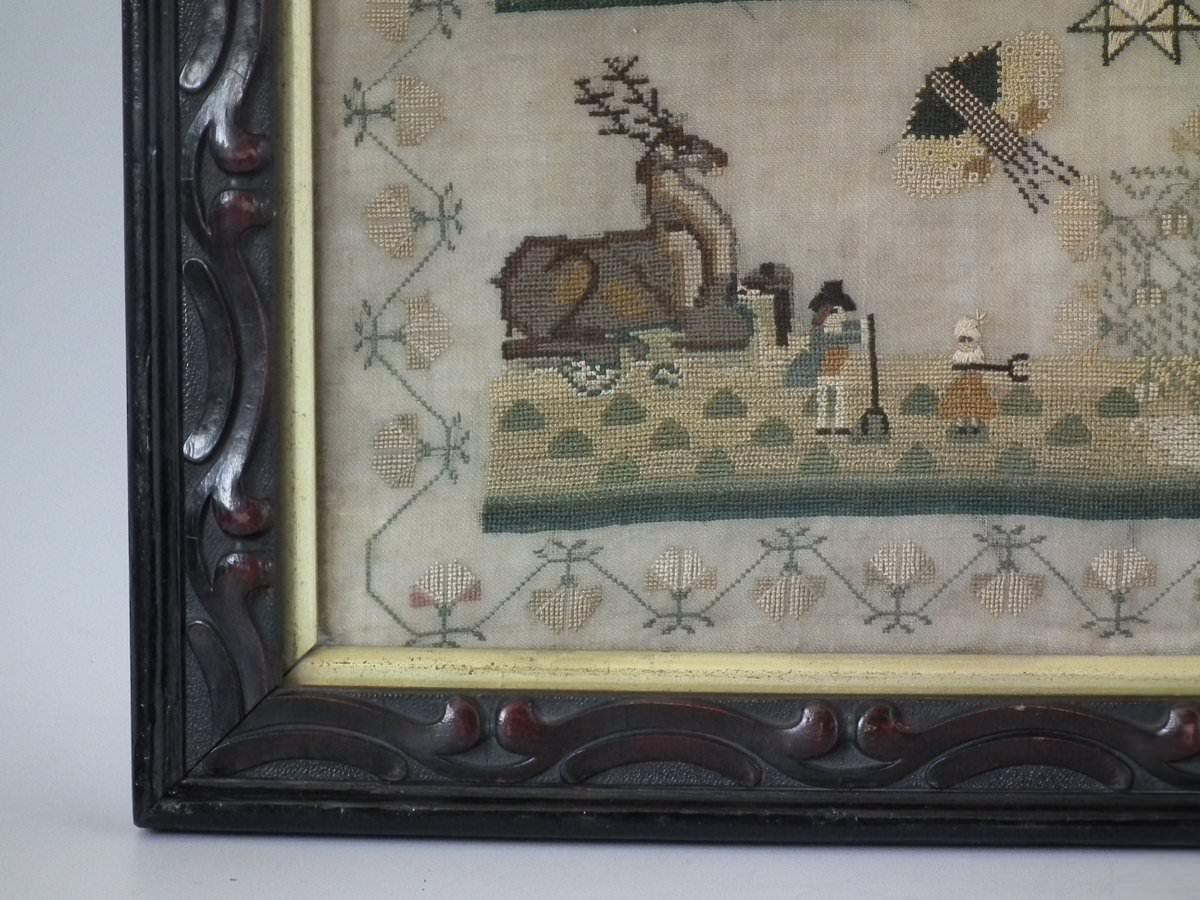 Folk Art Early 19th Century Sampler by Harriett Bayliss