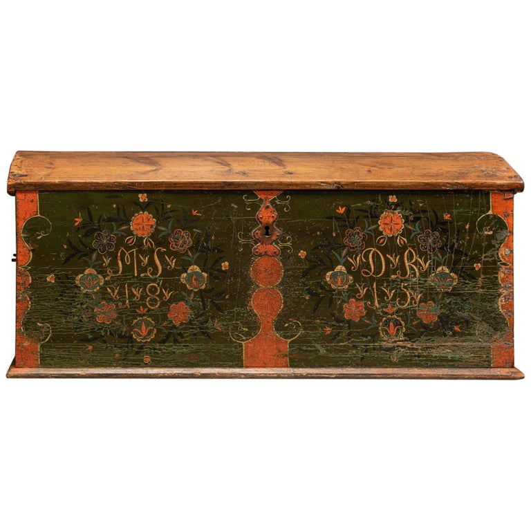 Early 19th Century Swedish Marriage/Dowry Chest For Sale at 1stDibs