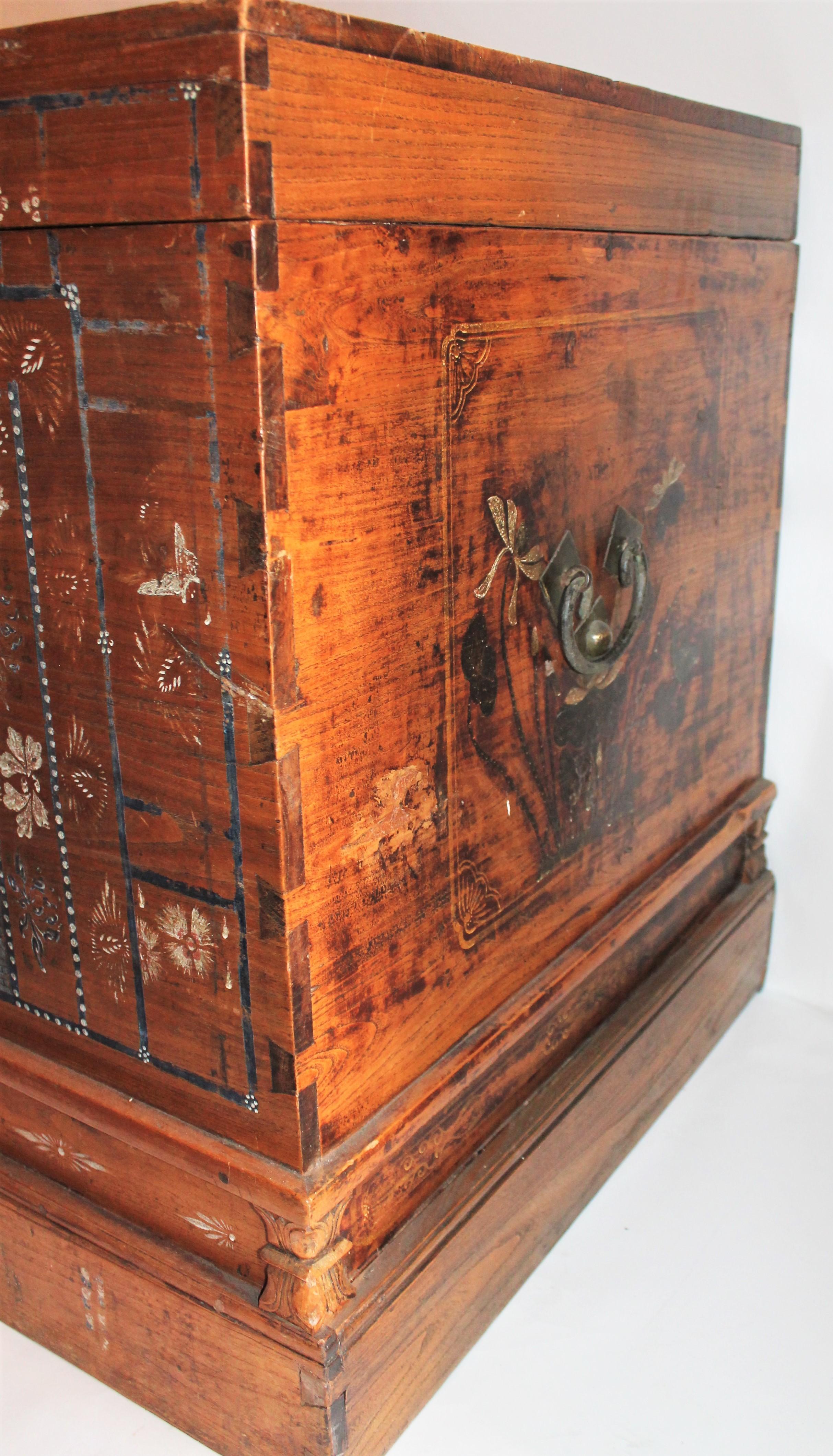 Early 20th Century Traditional Chinese Painted Trunk 1