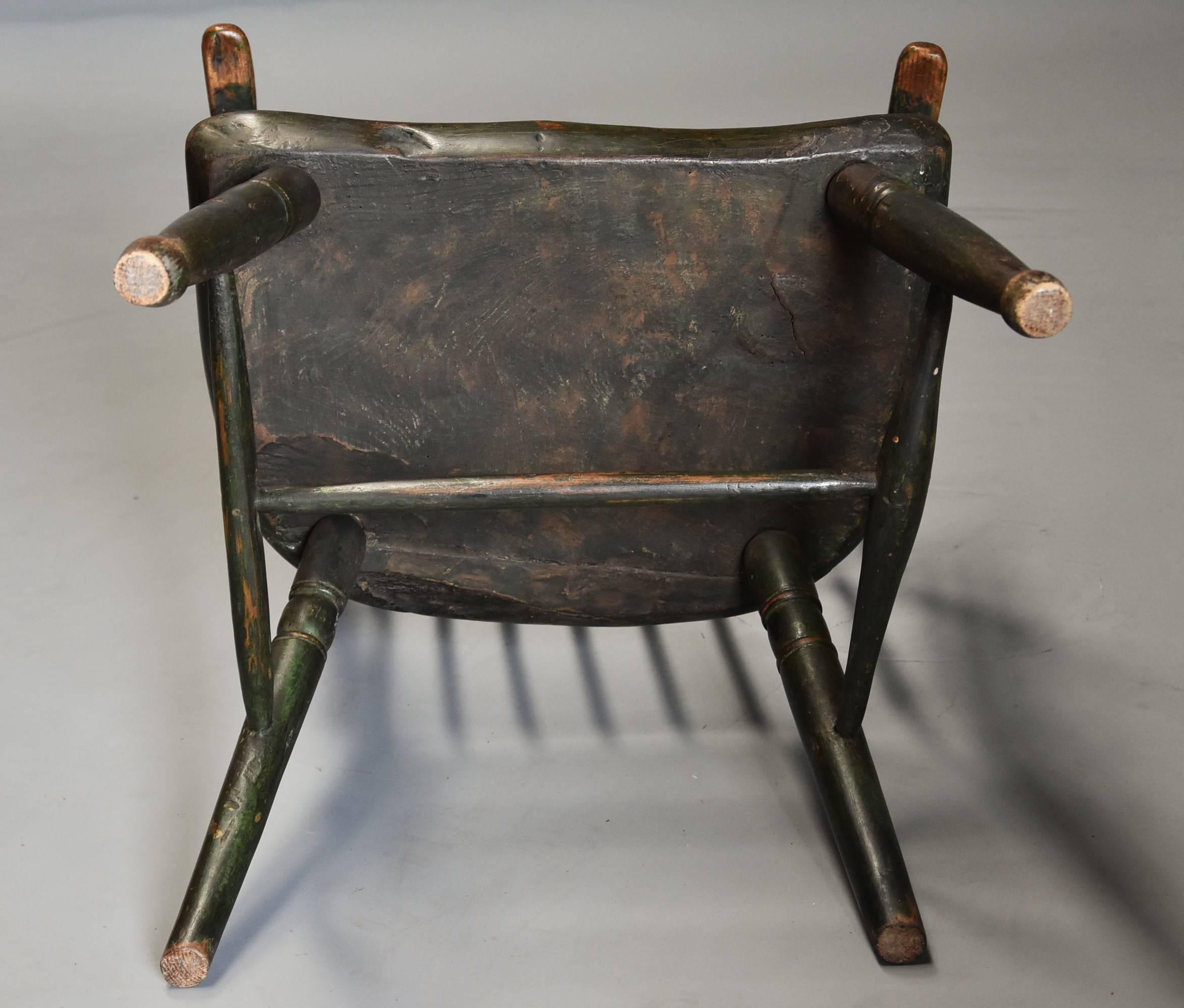 Early 19th Century West Country Ash Hoop Back Windsor Chair For Sale 5