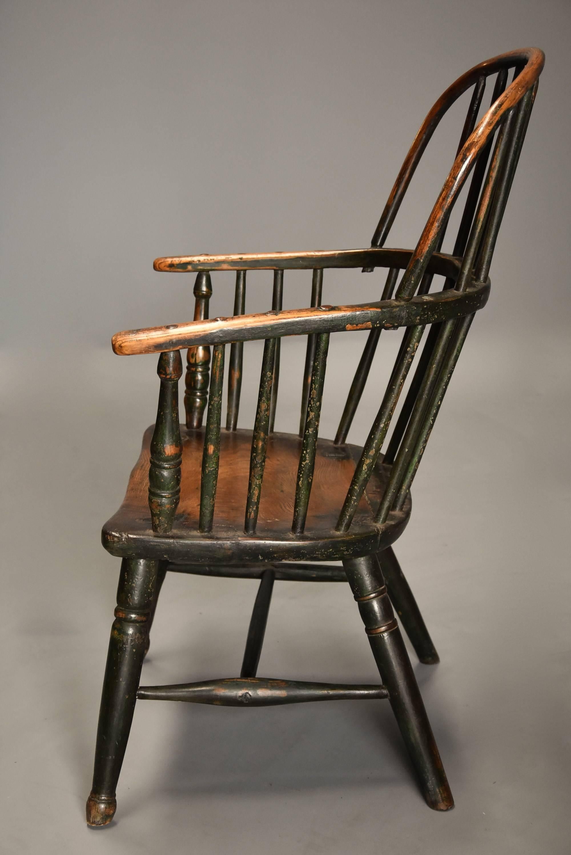 Early 19th Century West Country Ash Hoop Back Windsor Chair In Good Condition For Sale In Suffolk, GB
