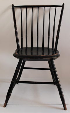 Early 19th Century Windsor Chair in Original Black Paint