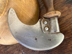 Early 19thc Wood Bowl & Chopper Tool