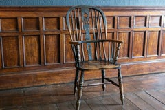 Early 19th Century English Ebonized Windsor Hoop Back Chair