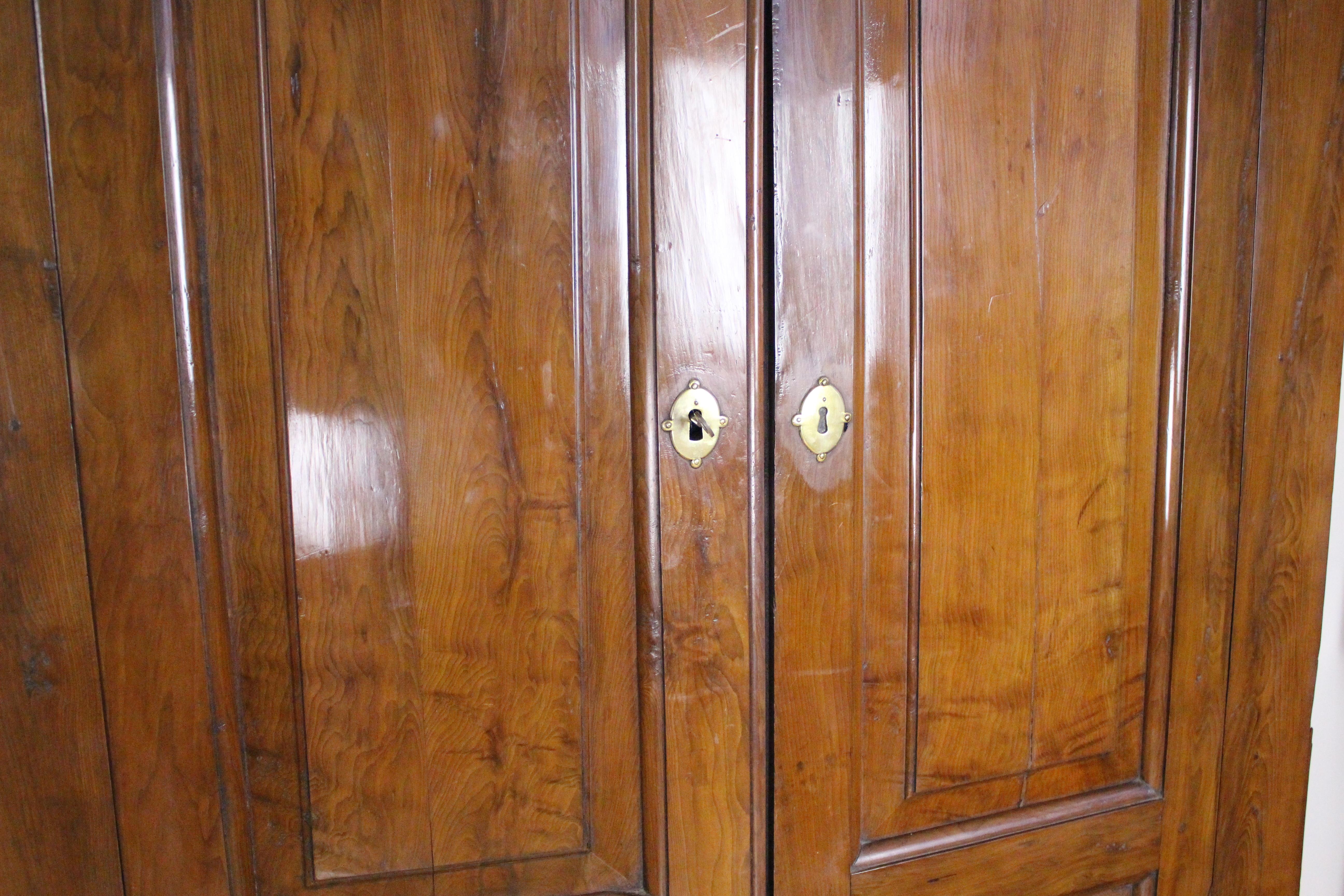 Early 19th Century Yew Wood Linen Cupboard For Sale 2