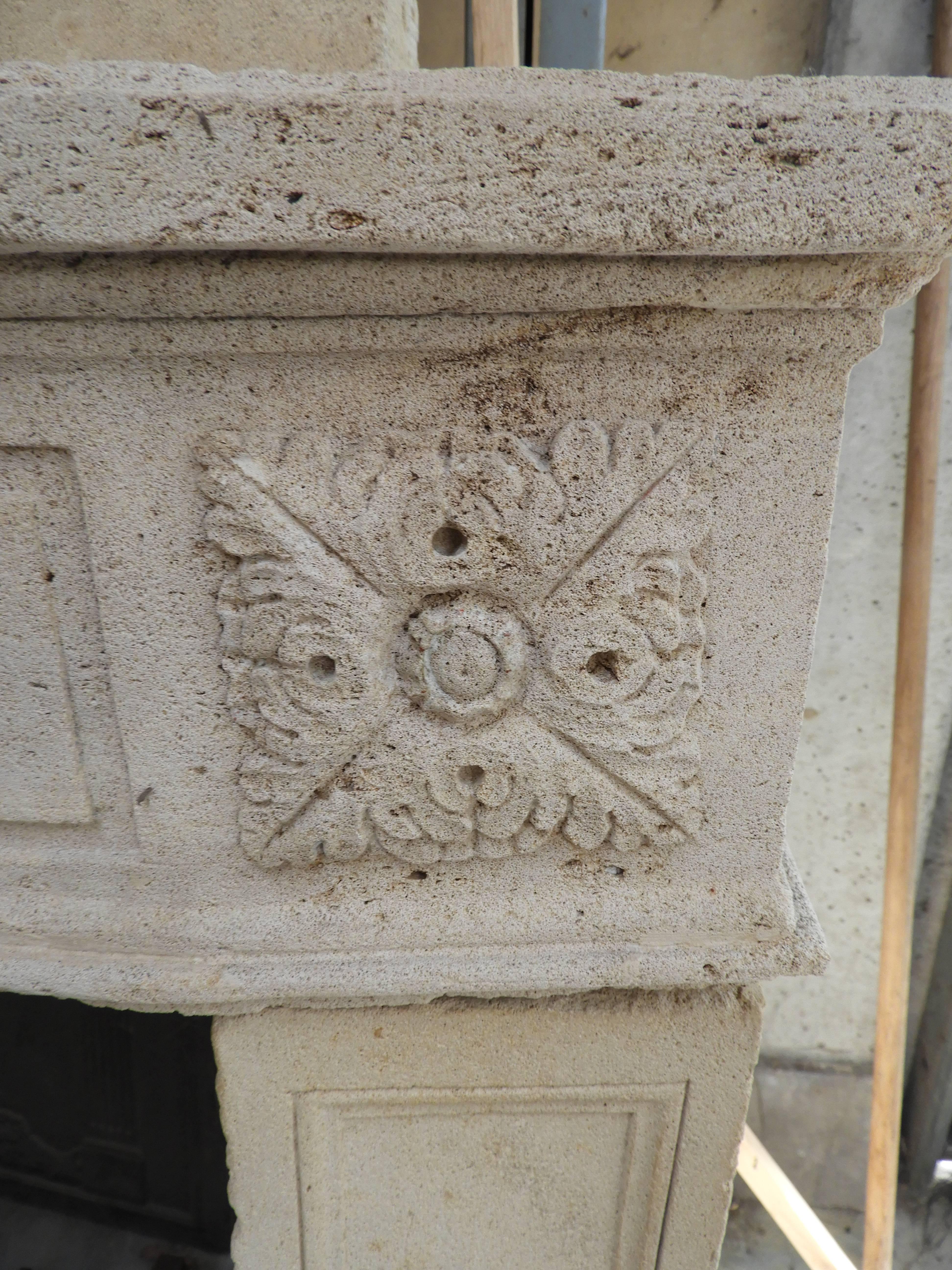 Early 19the Century Louis XVI Fireplace in French Limestone For Sale 5