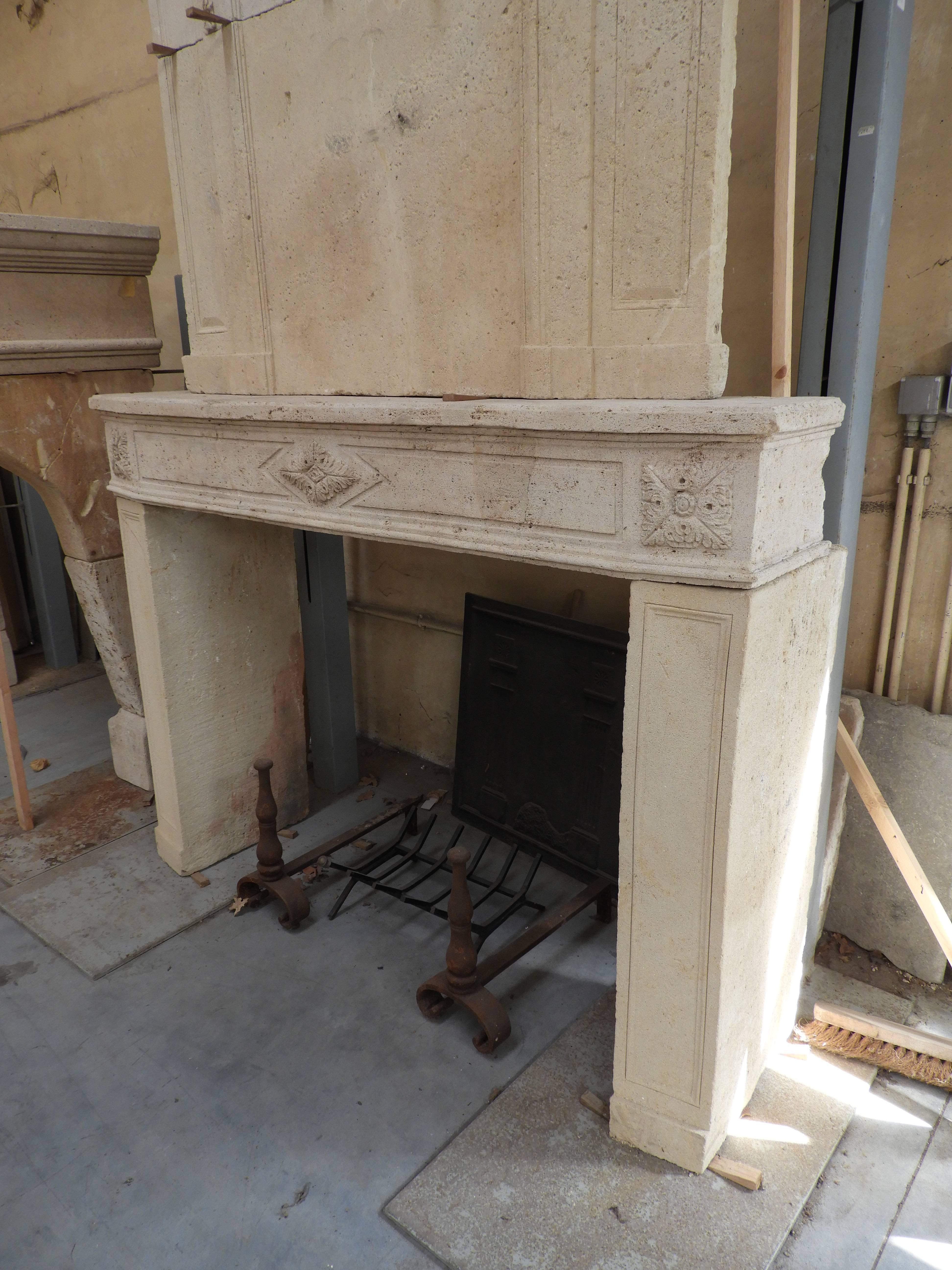 Early 19the Century Louis XVI Fireplace in French Limestone For Sale 6