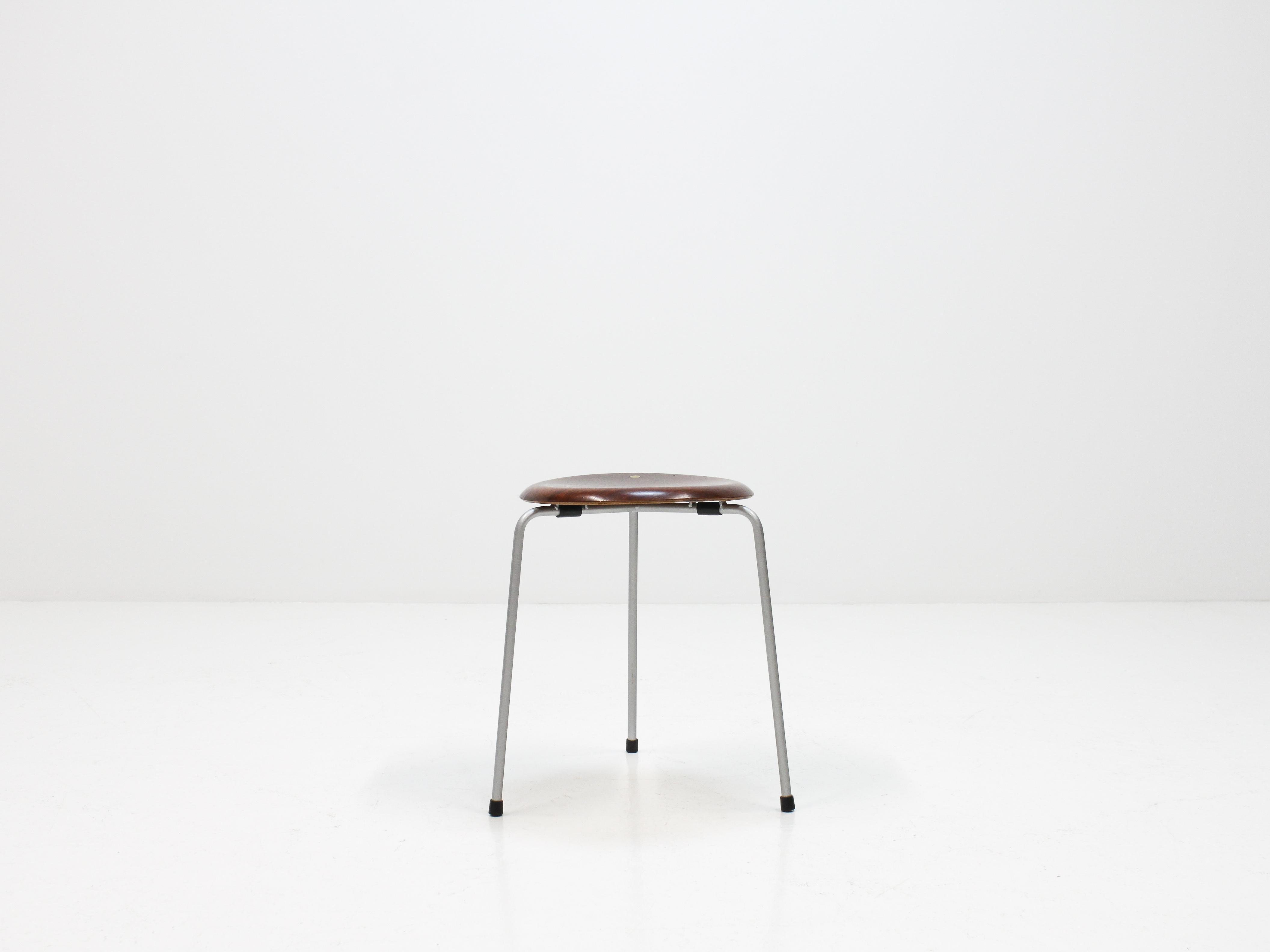 Early First Edition Arne Jacobsen Brass 'Dot' Stool 1950s, Fritz Hansen, Denmark 4