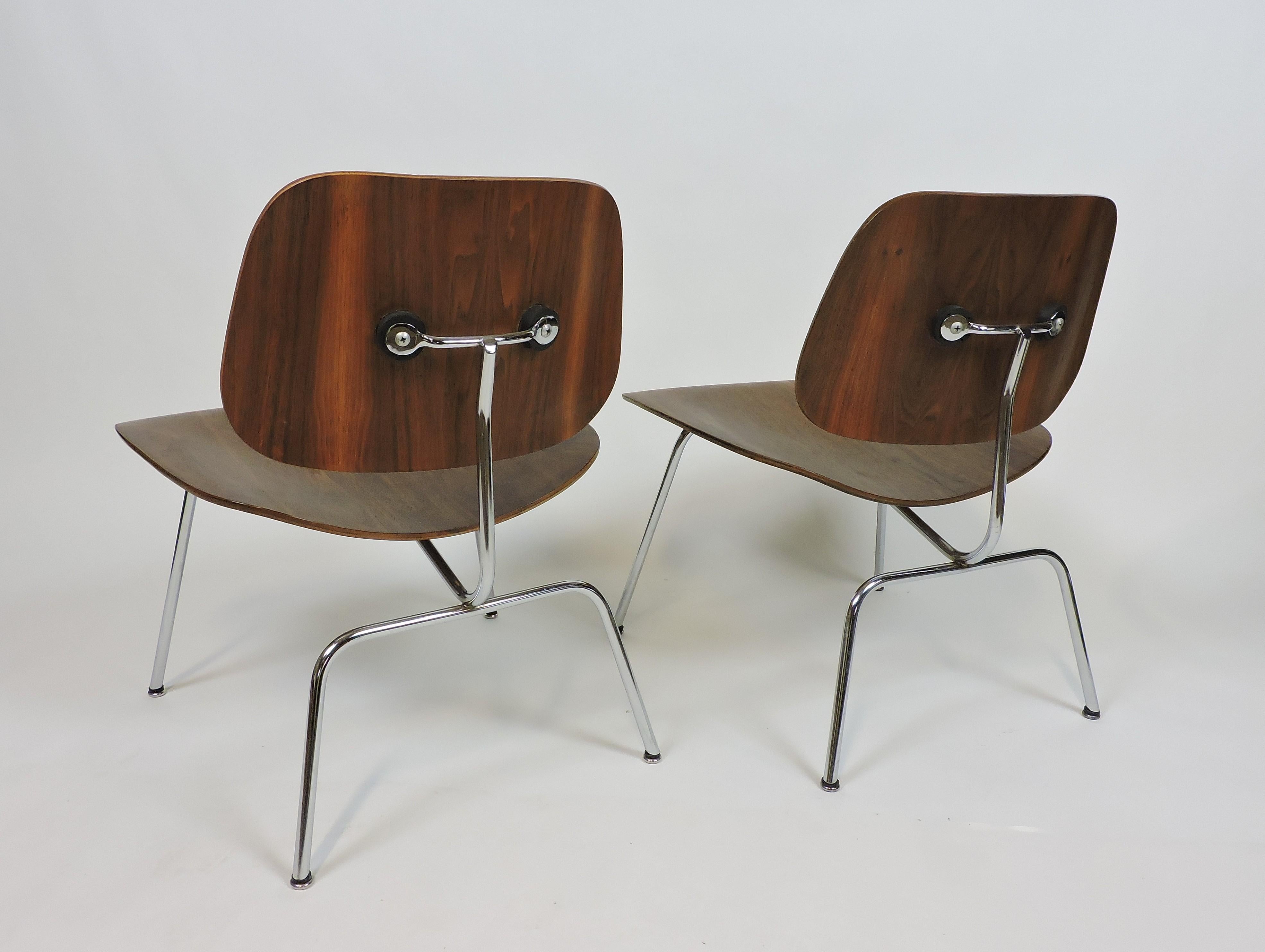 Mid-Century Modern Early First Edition Eames Walnut LCM Chair for Evans For Sale