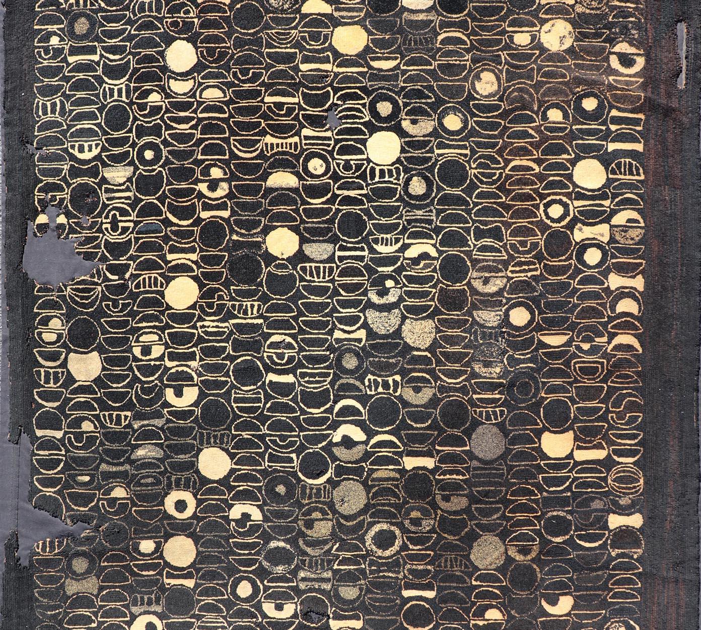 Early 20 Century American Hooked Rug with inspired by Modern Art 4'8 x 7'2 For Sale 4