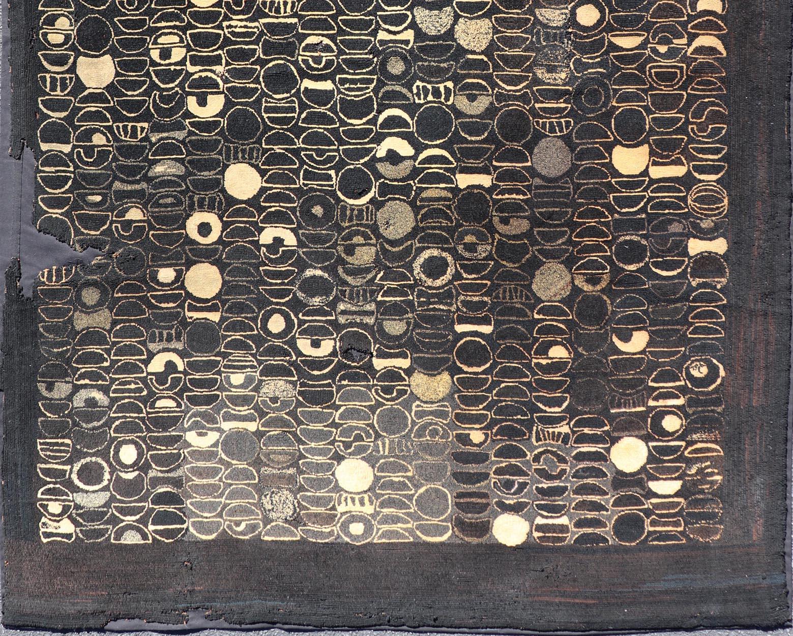 Early 20 Century American Hooked Rug with inspired by Modern Art 4'8 x 7'2 For Sale 5